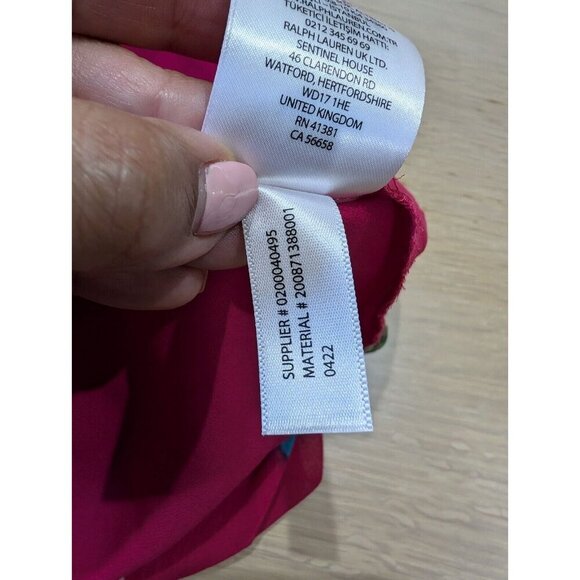 Lauren Ralph Lauren Georgette Dress Women's Size 6 Pink Floral Long Sleeve - Picture 15 of 16